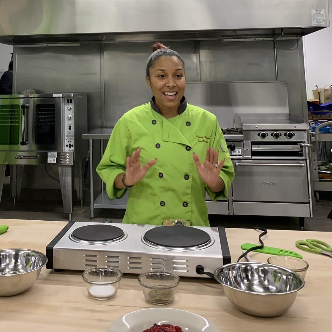 Chef cooking at Englewood Community Kitchens